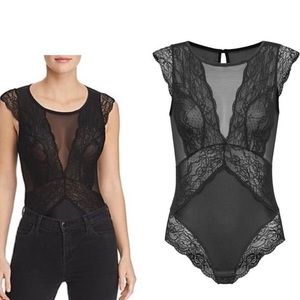 New Sam Edelman | Lace & Mesh Bodysuit